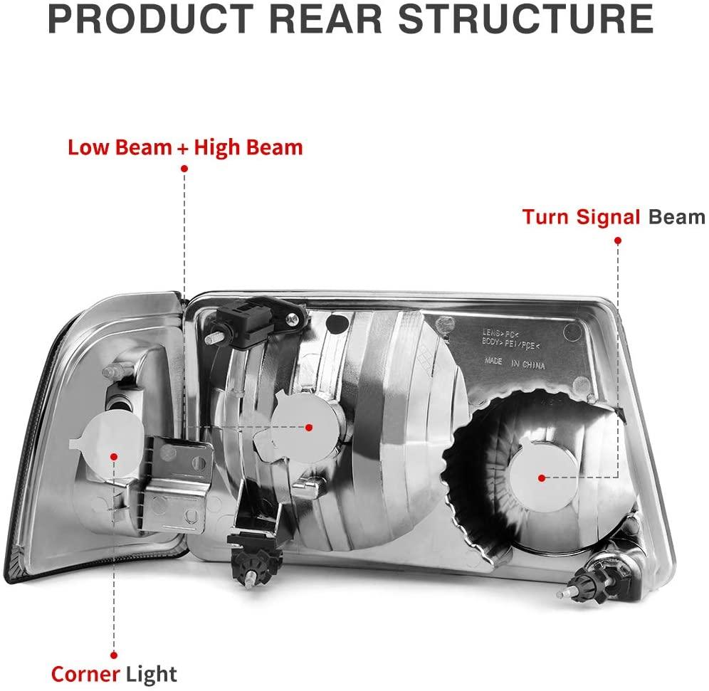 YITAMOTOR® 2001-2011 Ford Ranger Headlight Assembly Corner light OE Projector Headlamps with Bumper Lights - YITAMotor