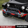 YITAMOTOR® Front Bumper 2007-2018 Jeep Wrangler JK&JKU Unlimited (2/4 Doors) w/ LED Light & 2 x D-Rings & Winch Plate & Paintable Trim