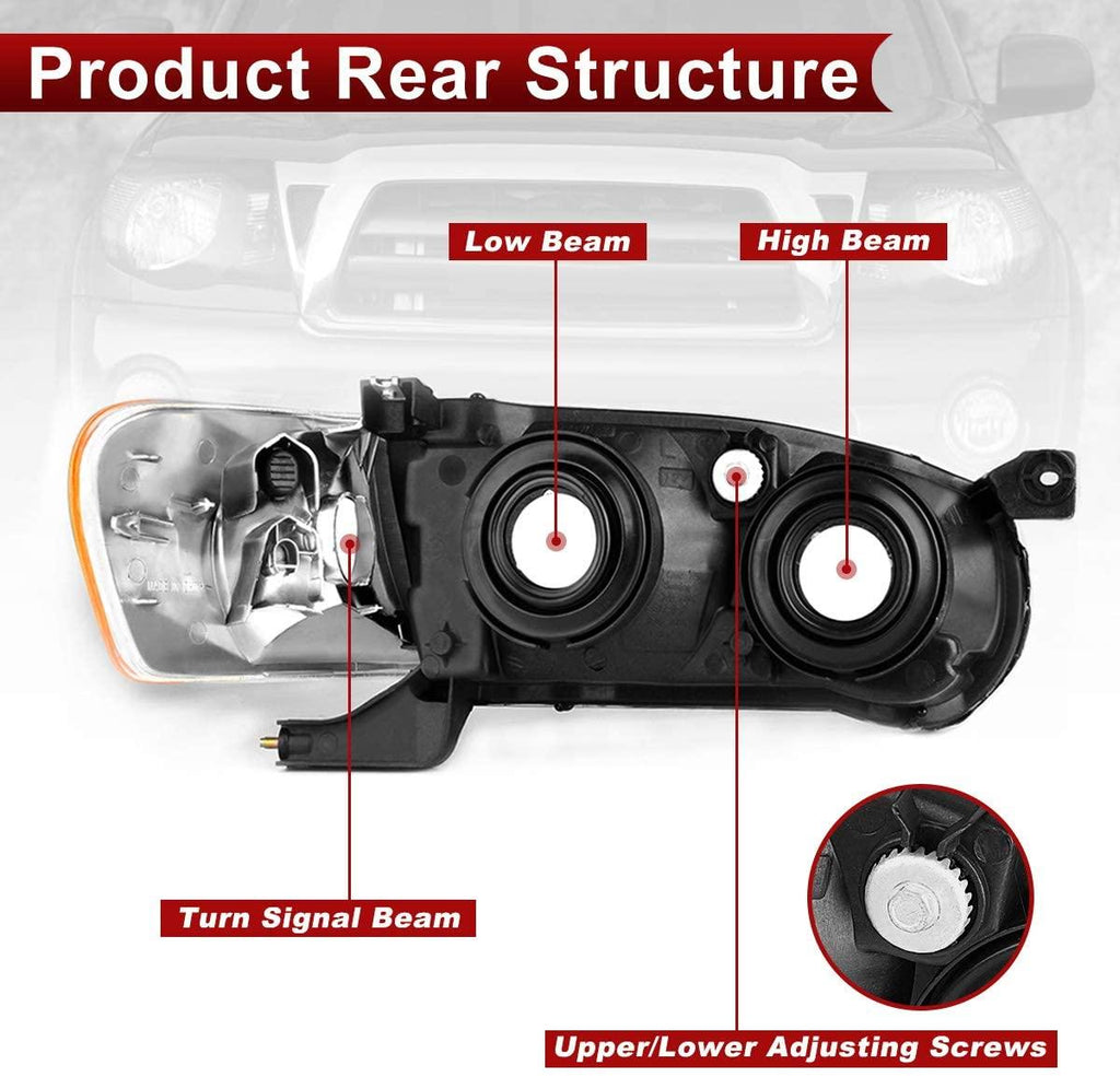 YITAMOTOR® 2001 2002 Toyota Corolla Headlights Assembly with Coner light Headlamp Clear Lens - YITAMotor