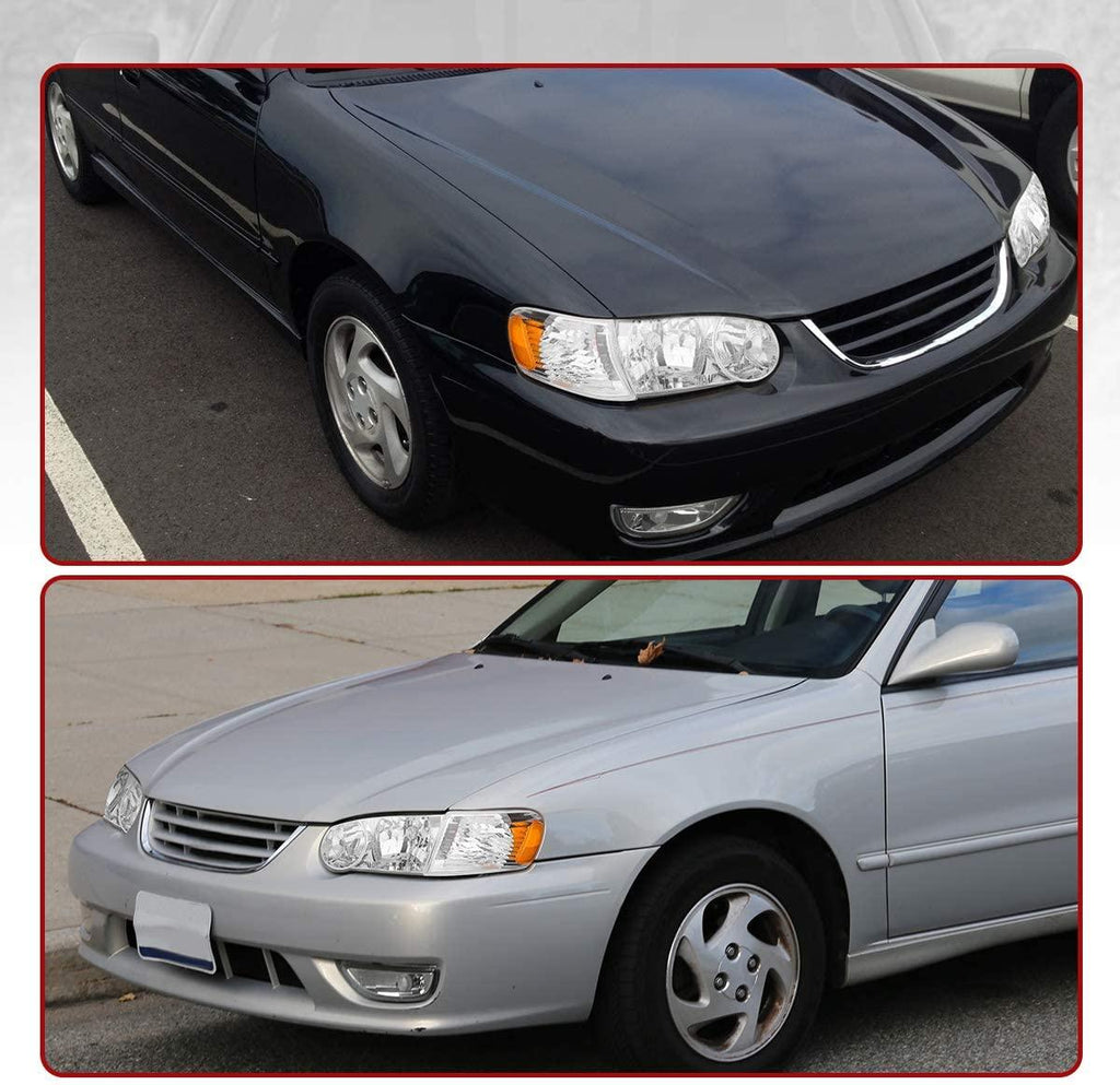 YITAMOTOR® 2001 2002 Toyota Corolla Headlights Assembly with Coner light Headlamp Clear Lens - YITAMotor
