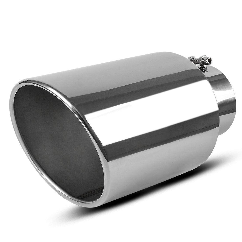 Exhaust Tip 5'' Inlet 8'' Outlet 15inch Long Chrome Stainless Steel Bolt On Diesel - YITAMotor