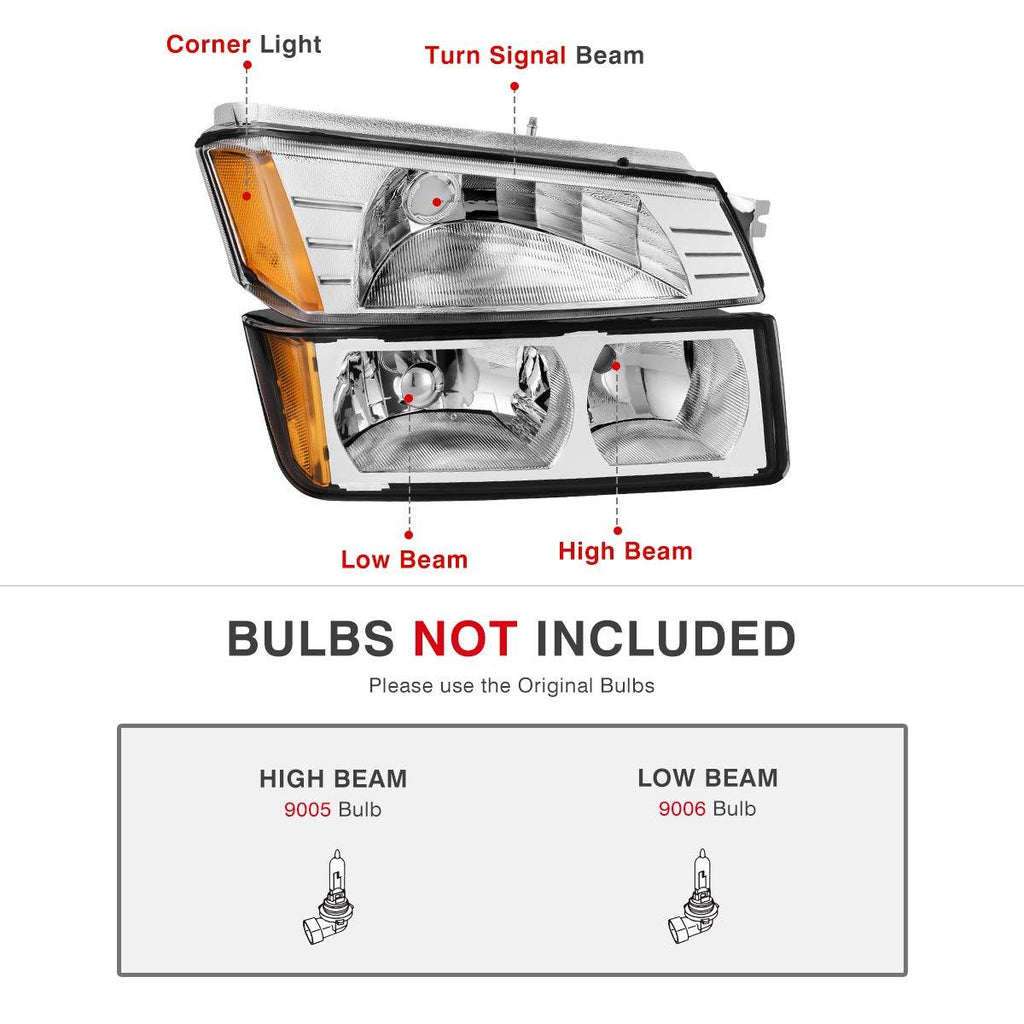 LED Headlights for 2002-2006 Chevy Avalanche with BODY CLADDING