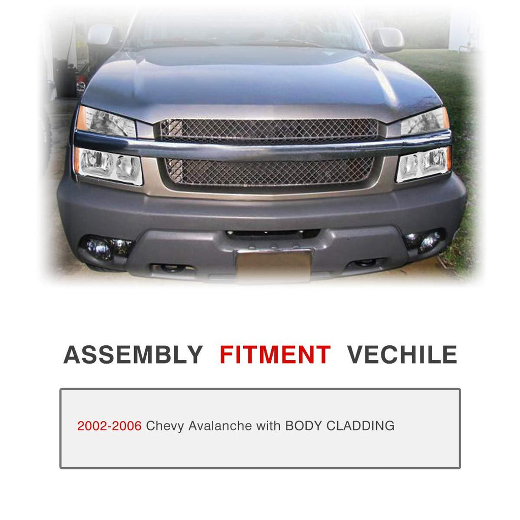 LED Headlights for 2002-2006 Chevy Avalanche with BODY CLADDING
