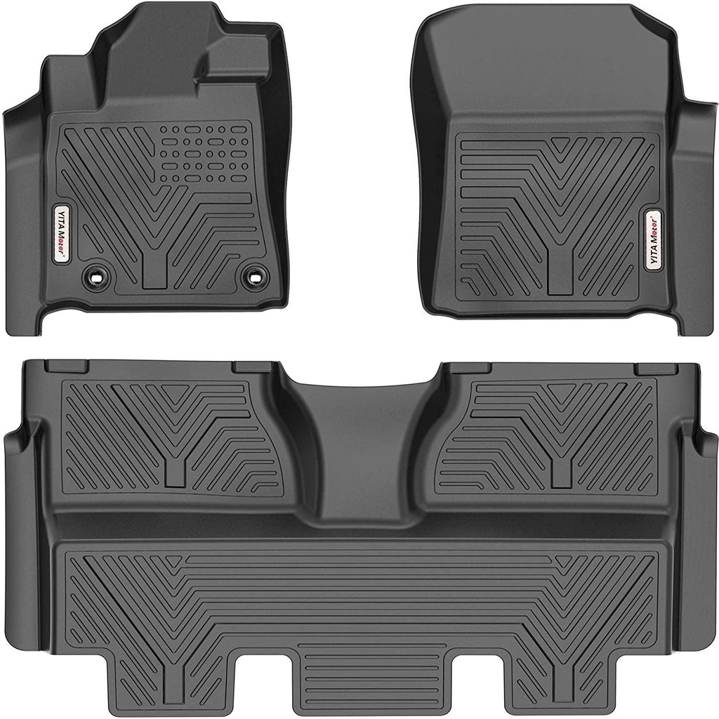 YITAMOTOR® Floor Mats For 14-21 Toyota Tundra Crew Max Cab(with Coverage Under 2nd Row Seat) 1st&2nd Row All-Weather