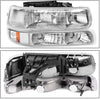 YITAMOTOR® 1999-2002 Chevy Silverado Headlight Assembly and Taillights Combo Set Chrome Housing Headlamps set - YITAMotor