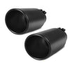 Pair 2.5 Inch Inlet Black Exhaust Tip, 2 1/2 Black Painting Finish Stainless Steel Exhaust Tip, 2.5"x4"x12" Bolt/Clamp On Design - YITAMotor