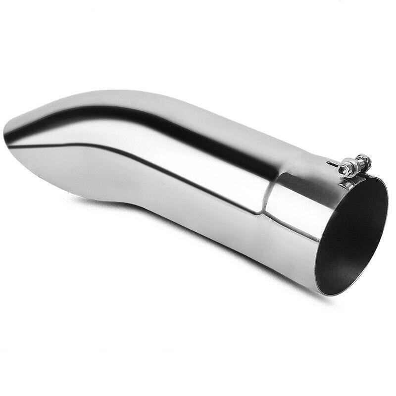 4 Inch Inlet Turn Down Exhaust Tip, 4 x 4 x 15 Chrome Polished Stainless Steel Turndown Pipe Exhaust Tip, Bolt On Design - YITAMotor
