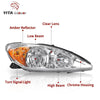 YITAMOTOR® 2002-2004 Toyota Camry Headlight Assembly Chrome Housing Amber Reflector Clear Lens - YITAMotor