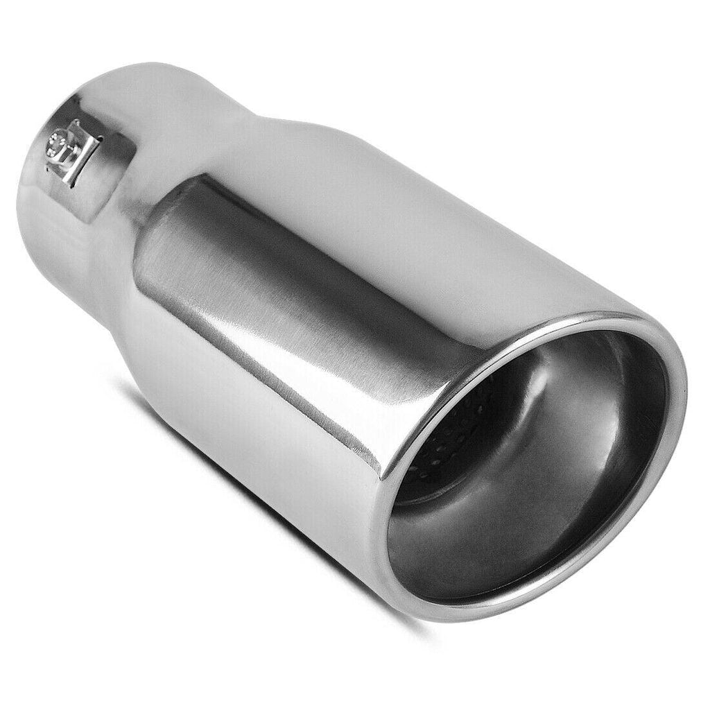 YITAMOTOR® 2.0 2.25 2.5 Inch Inlet Exhaust Tip, Chrome Polished Stainless Steel Exhaust Tip, Bolt On Design - YITAMotor