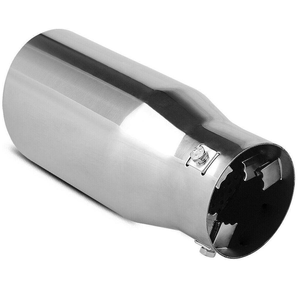 YITAMOTOR® 2.0 2.25 2.5 Inch Inlet Exhaust Tip, Chrome Polished Stainless Steel Exhaust Tip, Bolt On Design - YITAMotor