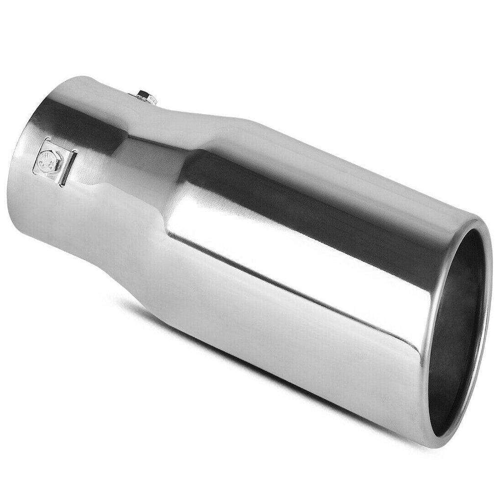 YITAMOTOR® 2.0 2.25 2.5 Inch Inlet Exhaust Tip, Chrome Polished Stainless Steel Exhaust Tip, Bolt On Design - YITAMotor