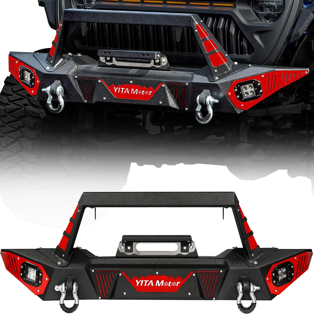 YITAMOTOR® Front Bumper for 2018-2024 Jeep Wrangler JL / 2020-2023 Jeep Gladiator