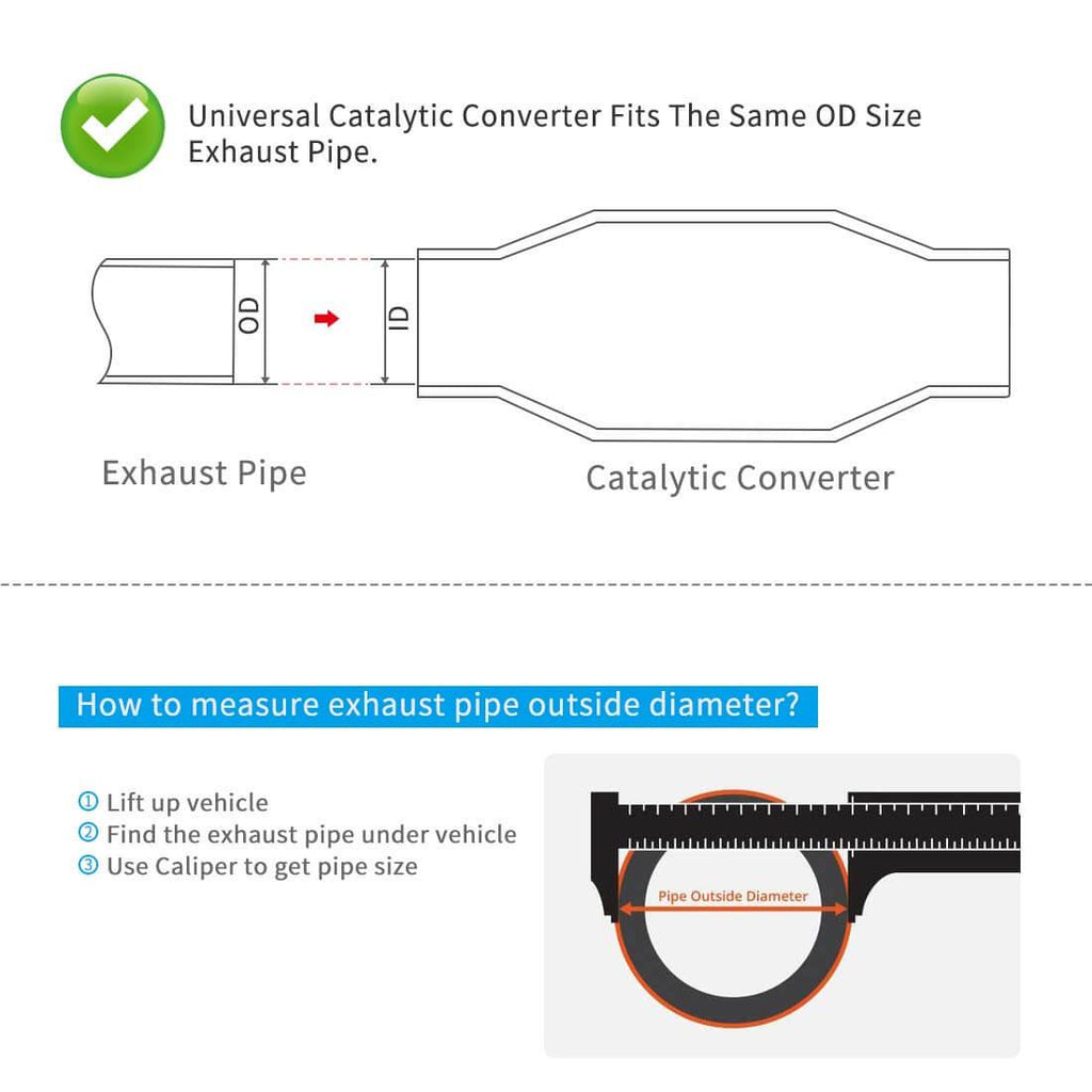 3" Inlet/outside universal catalytic converters