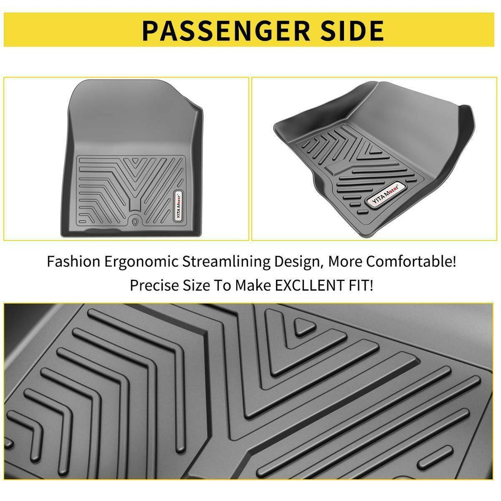YITAMOTOR® Floor Mats For 2016-2020 Kia Sorento, Custom-Fit Black TPE Floor Liners 1st & 2nd Row All-Weather Protection
