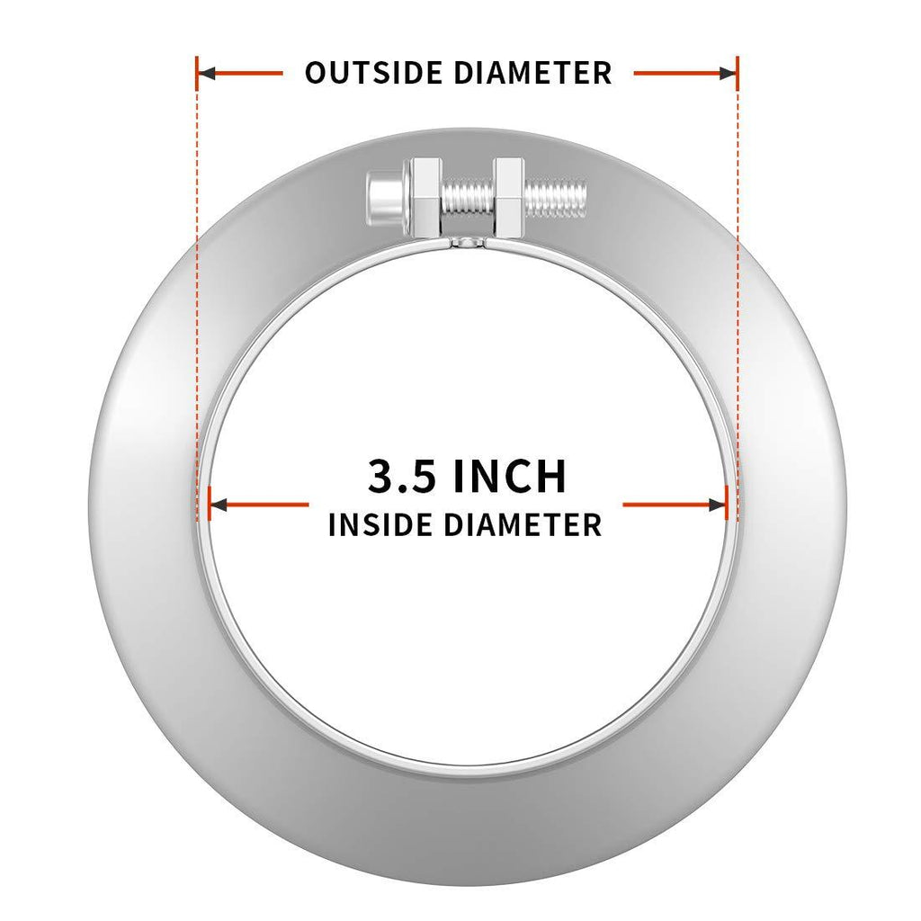 3.5'' Inlet 5'' Outlet 12'' Long Diesel Exhaust Tip Bolt On Chrome Stainless Steel - YITAMotor