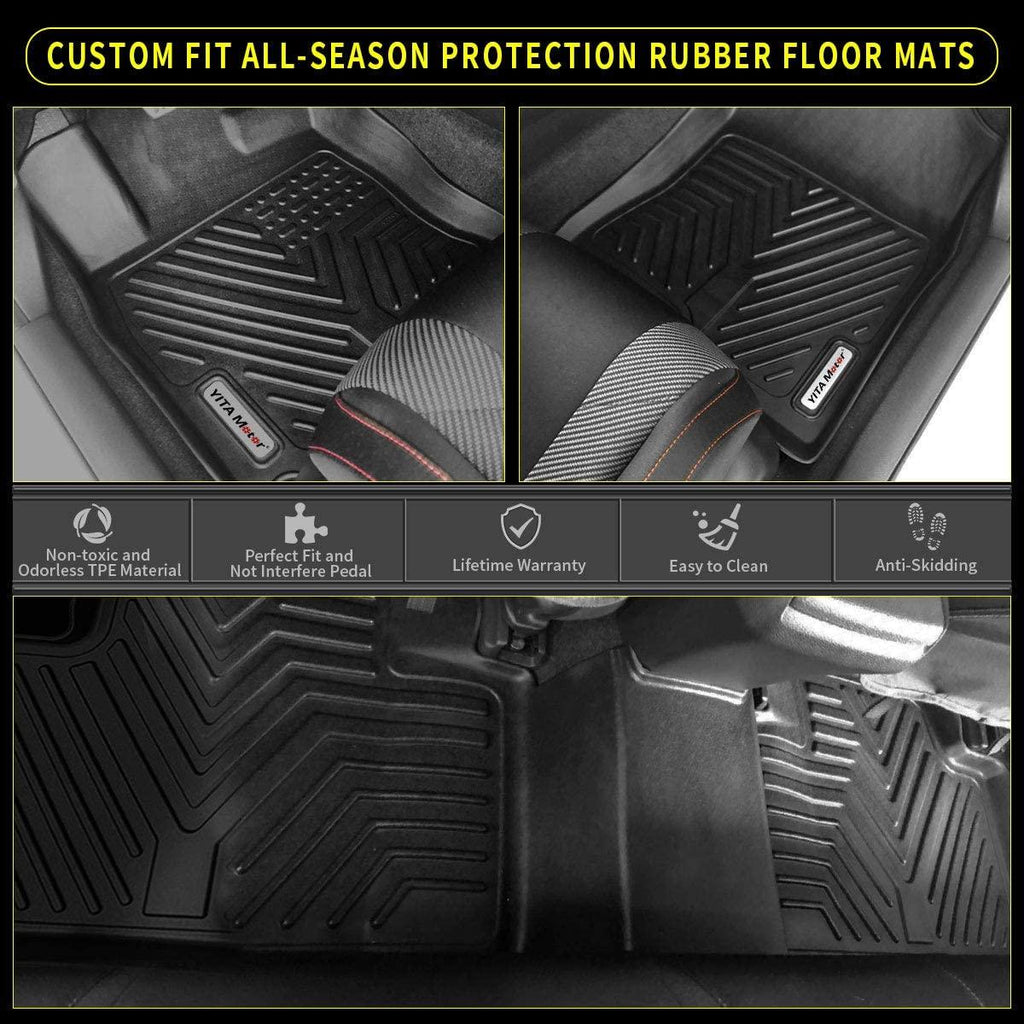 YITAMOTOR® Floor Liners for 16-21 Honda Civic Sedan/Hatchback or Type R, Floor Mats 1st & 2nd Row