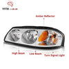 YITAMOTOR® 2000-2005 Chevy Impala Headlight Assembly OE Style Headlamps Chrome Housing Amber Reflector - YITAMotor