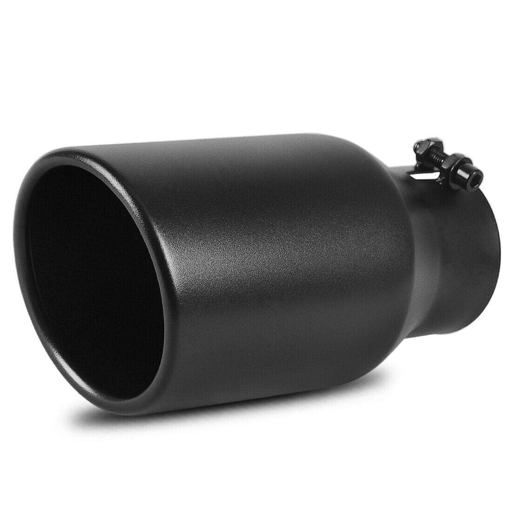 3 Inch Inlet Black Exhaust Tip, 3 x 4.5 x 9 Black Paint Finish Stainless Steel Material Exhaust Tip, Bolt-On Installation Design - YITAMotor