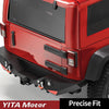 YITAMOTOR® Rear Bumper for 2007-2018 Jeep Wrangler JK & JKU Unlimited, w/ 2" Hitch Receiver, Square LED Lights & D-Rings