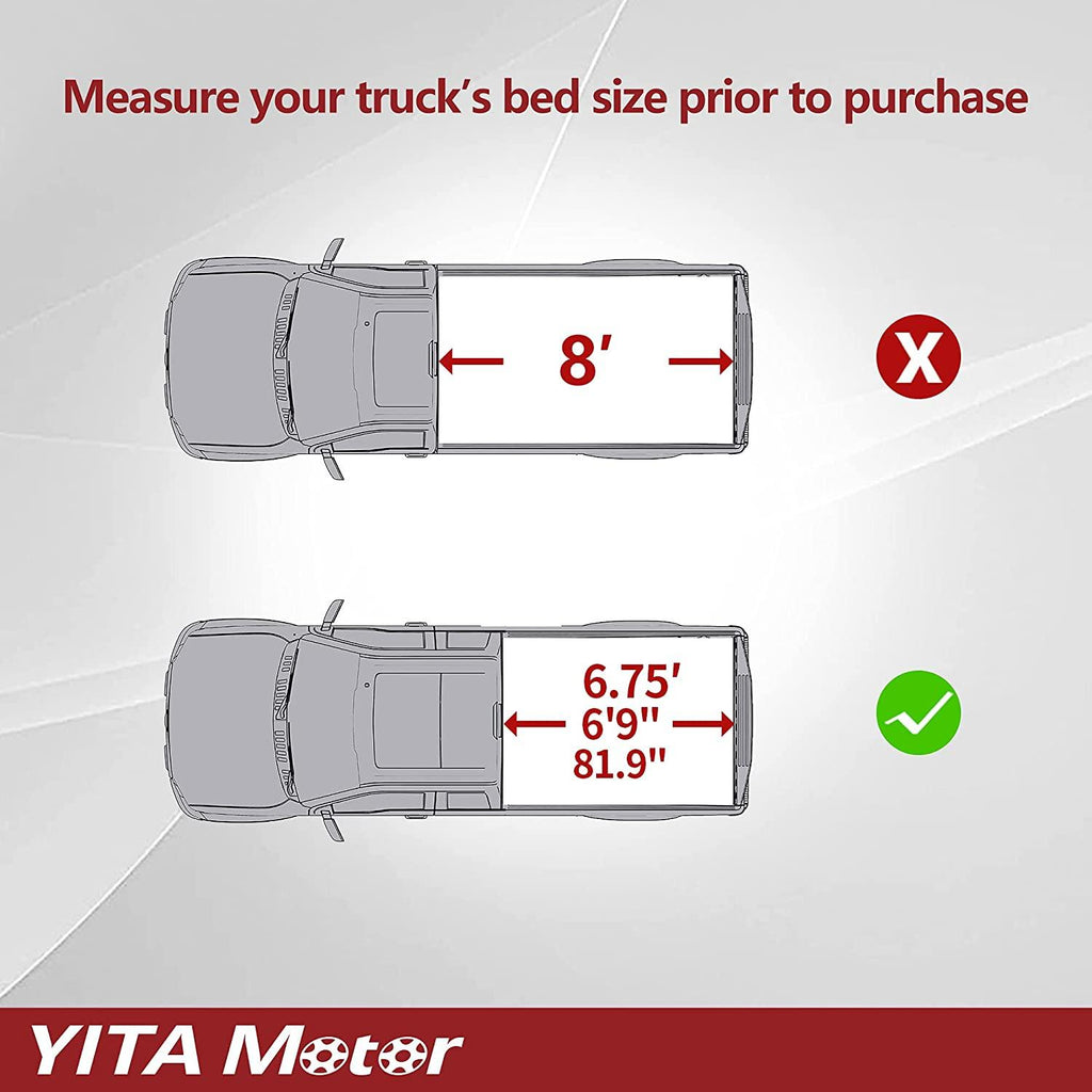 YITAMOTOR® Soft Tri-fold 2017-2021 Ford F-250 F-350 Super Duty, Styleside 6.75 ft Bed Truck Bed Tonneau Cover