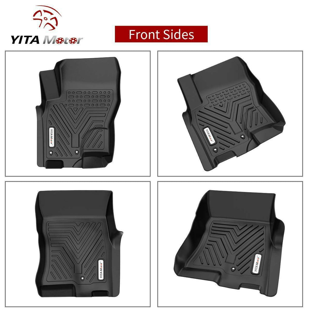 YITAMOTOR® Floor Mats For 2008-2021 Nissan Frontier Crew Cab, 1st & 2nd Row All-Weather Protection, Black