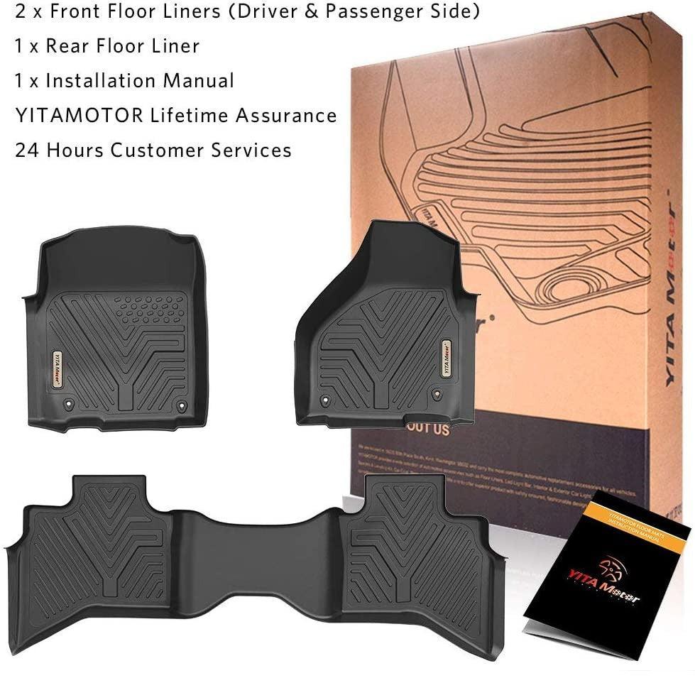 YITAMOTOR® Floor Mats Floor Liners for 2013-2018 Dodge Ram 1500 Quad Cab Only, 1st & 2nd Row All Weather Protection