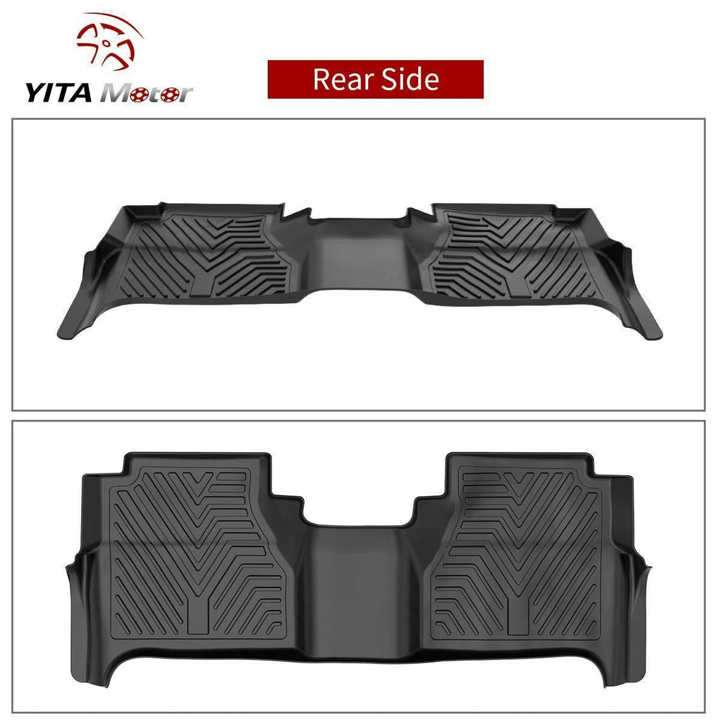 YITAMOTOR® Floor Mats For 2008-2021 Nissan Frontier Crew Cab, 1st & 2nd Row All-Weather Protection, Black