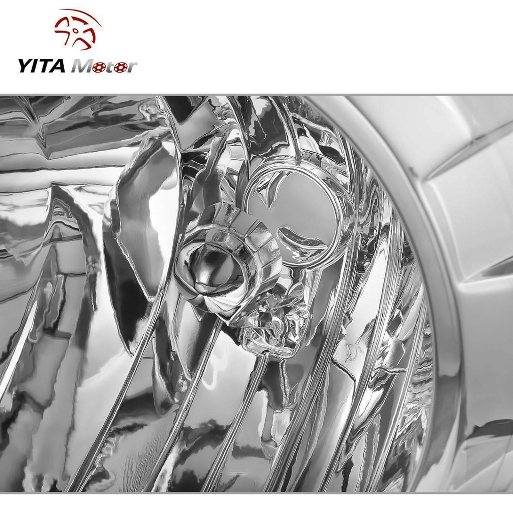 YITAMOTOR® 2007-2013 Toyota Tundra /2008-2017 Toyota Sequoia Headlight Assembly Chrome Housing Amber Reflector - YITAMotor