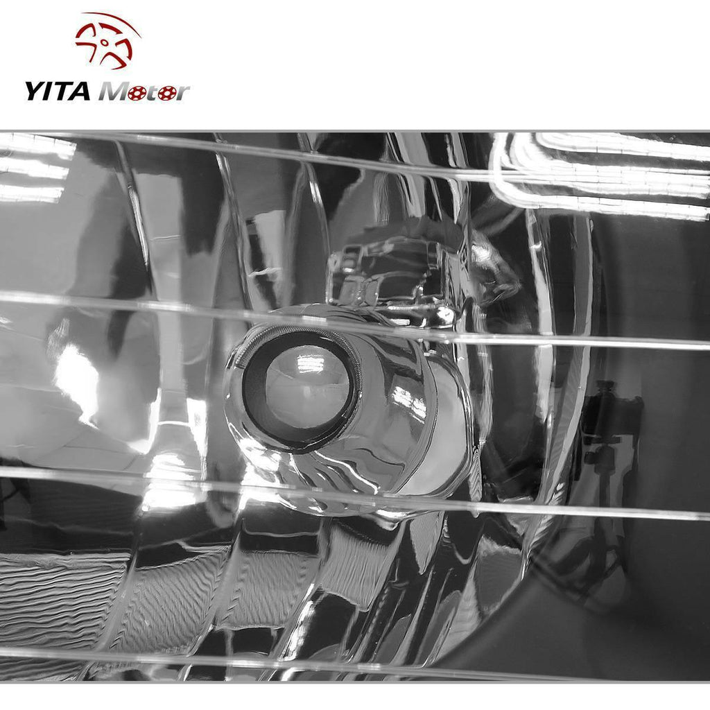 YITAMOTOR® 2002-2005 Dodge Ram Pickup Headlight Assembly Truck Headlamps Black Housing Amber Reflector - YITAMotor