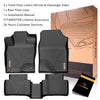 Custom Fit Floor Liners for 2016-2020 Honda Civic Sedan/Hatchback or Type R, Floor Mats 1st & 2nd Row All Weather Protection - YITAMotor