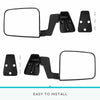 YITAMOTOR® Towing Mirrors Pair Set for 87-02 Jeep Wrangler Black Texture Passenger Driver Side Manual View Mirrors