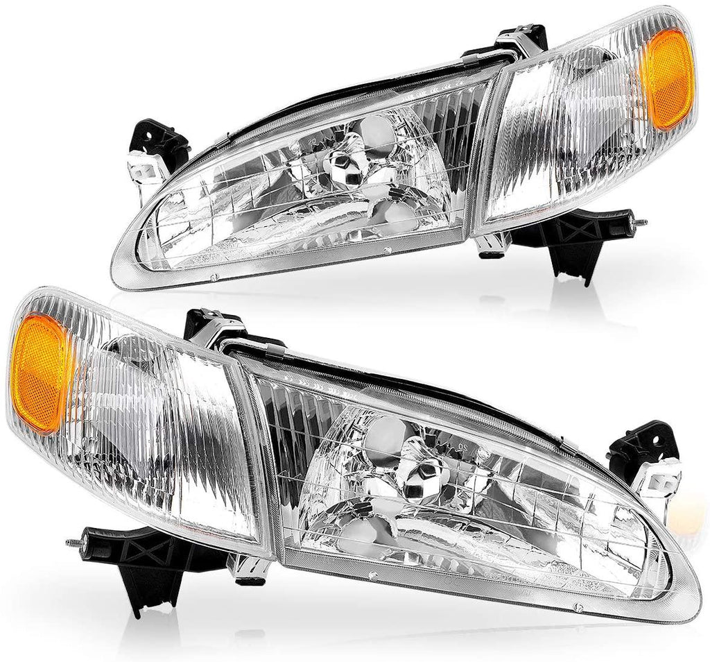 YITAMOTOR® 1998-2000 Toyota Corolla Headlight Assembly Front Signal Lights (Driver and Passenger Side) - YITAMotor
