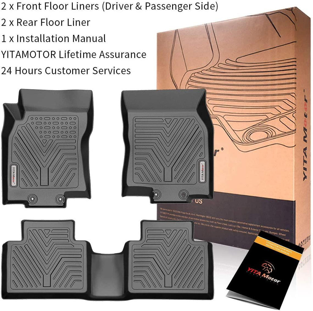 YITAMOTOR Floor Mats, Custom fit Floor Liners for 2014-2020 Nissan Rogue, 1st & 2nd Row All Weather Protection(No Rogue Sport or Select Models) - YITAMotor