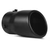 Pair Fit 2'' to 3'' Inlet 3.5'' Outlet 6'' Long Bolt On Black Stainless Steel Exhaust Tip - YITAMotor
