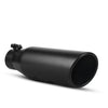 YITAMOTOR® 2.25'' Inlet 3.5'' Outlet 12'' inch Long Bolt On Exhaust Tip Stainless Steel Black - YITAMotor