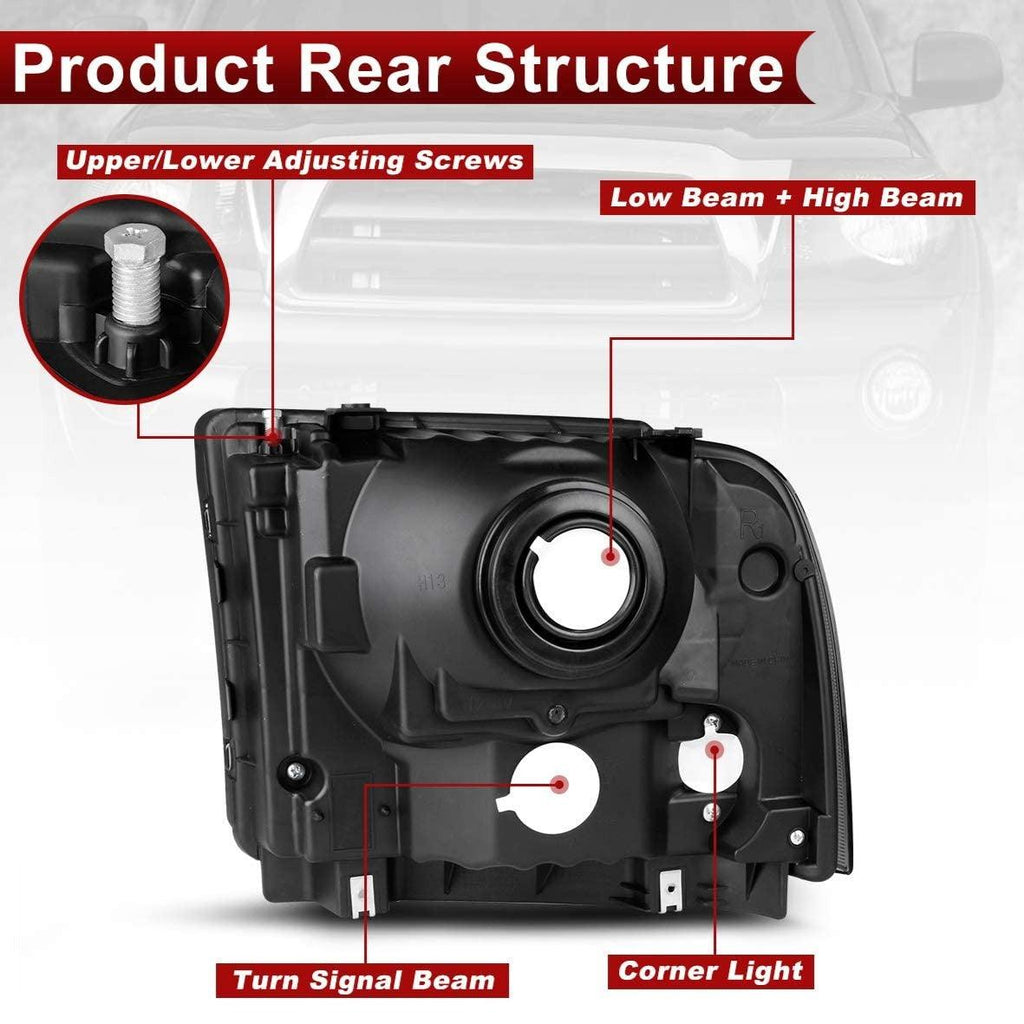 YITAMOTOR® 2005-2007 ford F250 F350 F450 F550 Super Duty/ 05 ford Excursion Headlights Assembly Headlamp Smoked Housing - YITAMotor