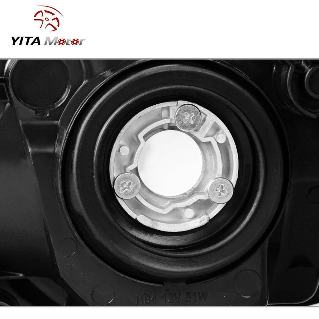 YITAMOTOR® 2004 2005 Honda Civic Headlight Assembly Chrome Housing Headlamps Clear Lens - YITAMotor
