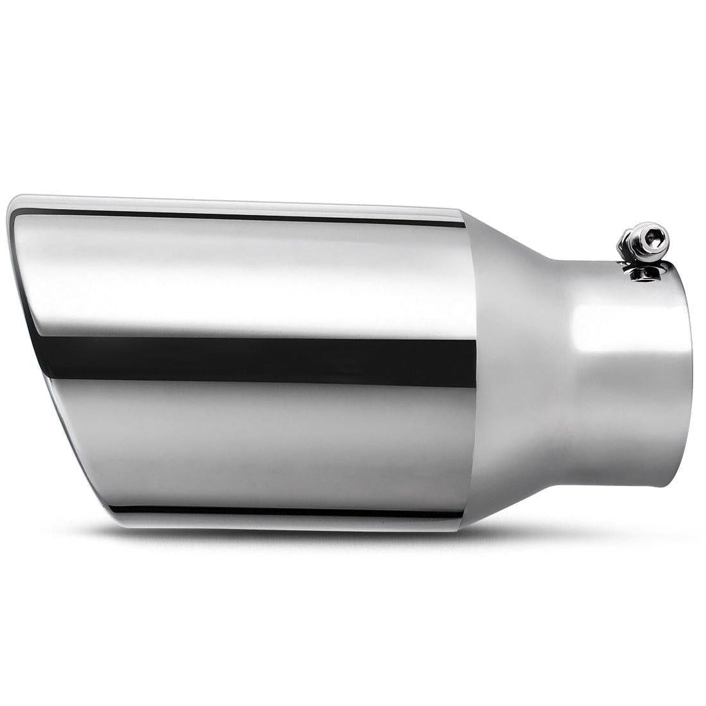 4'' Inlet 6'' Outlet 12'' Long Bolt On Diesel Exhaust Tip Chrome Stainless Steel - YITAMotor