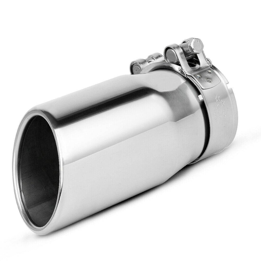 YITAMOTOR Exhaust Tip 2.5" Inlet 3" Outlet 6"Long Clamp On Tailpipe Stainless - YITAMotor