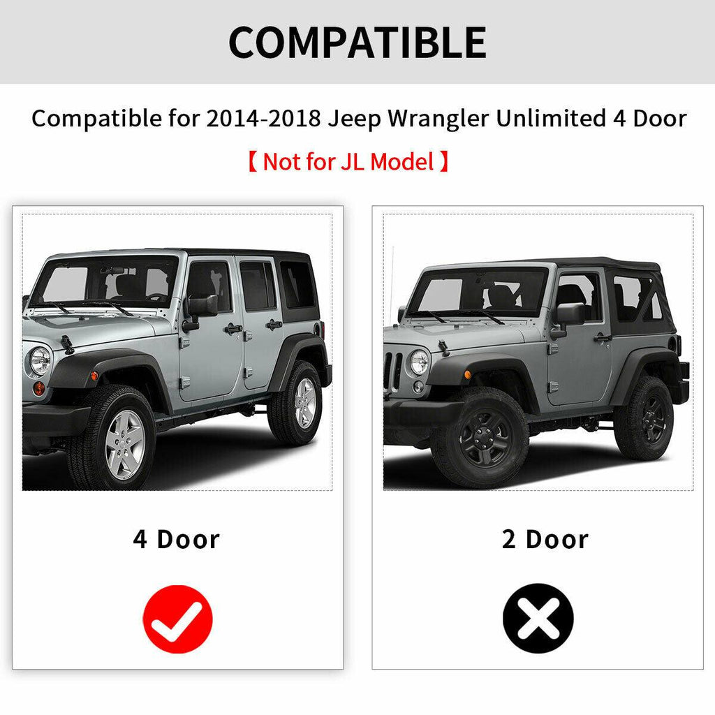 YITAMOTOR® Tapetes para piso para Jeep Wrangler JK Unlimited 2014-2018, 1.a y 2.a fila, protección contra todo clima