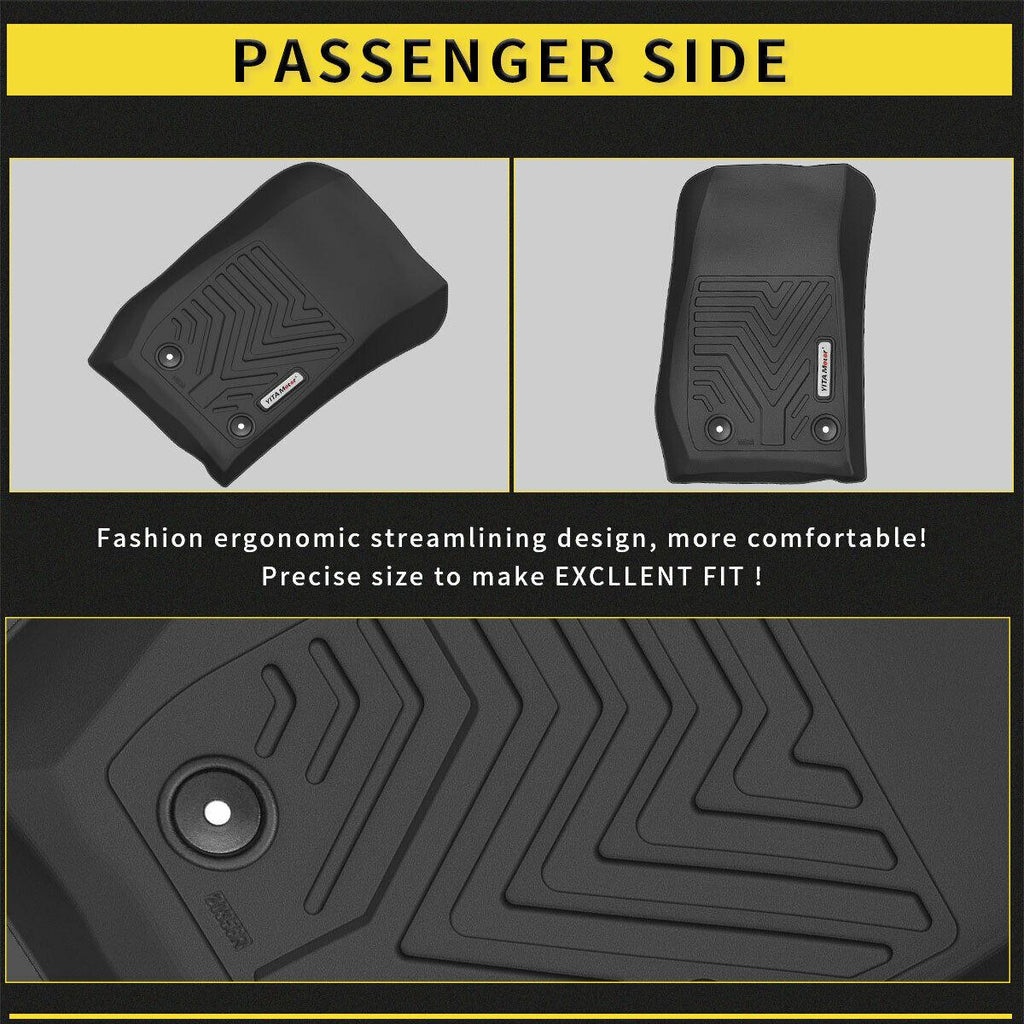 YITAMOTOR® Floor Mats Floor Liners For Jeep Wrangler JK Unlimited 2014-2018, 1st & 2nd Row All Weather Protection