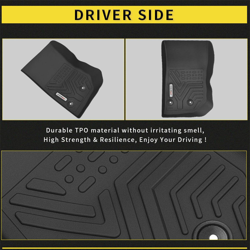 YITAMOTOR® Floor Mats Floor Liners For Jeep Wrangler JK Unlimited 2014-2018, 1st & 2nd Row All Weather Protection