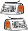 YITAMOTOR® 2004-2008 Ford F-150 Projector Headlights Assembly LED DRL Chrome Housing Clear Lens - YITAMotor