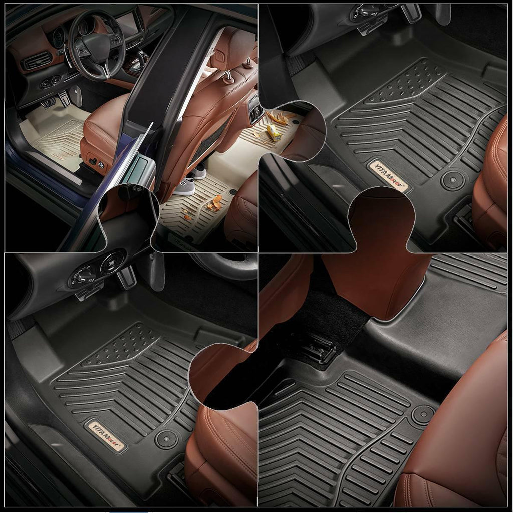 YITAMOTOR® Floor Mats For 14-18 Silverado/Sierra 1500,15-19 2500HD/3500HD Crew Cab,with 1st Row Bench Seat
