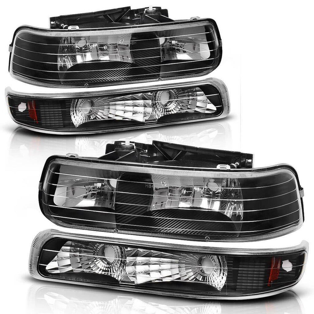 YITAMOTOR® Headlights For 1999-2002 Silverado 2000-2006 Tahoe Suburban Headlamps Bumper Lamps Pair - YITAMotor