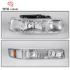 YITAMOTOR® 1999-2002 Chevy Silverado/2000-2006 Tahoe Suburban 1500 2500 Headlight Assembly Chrome Housing Headlamps - YITAMotor