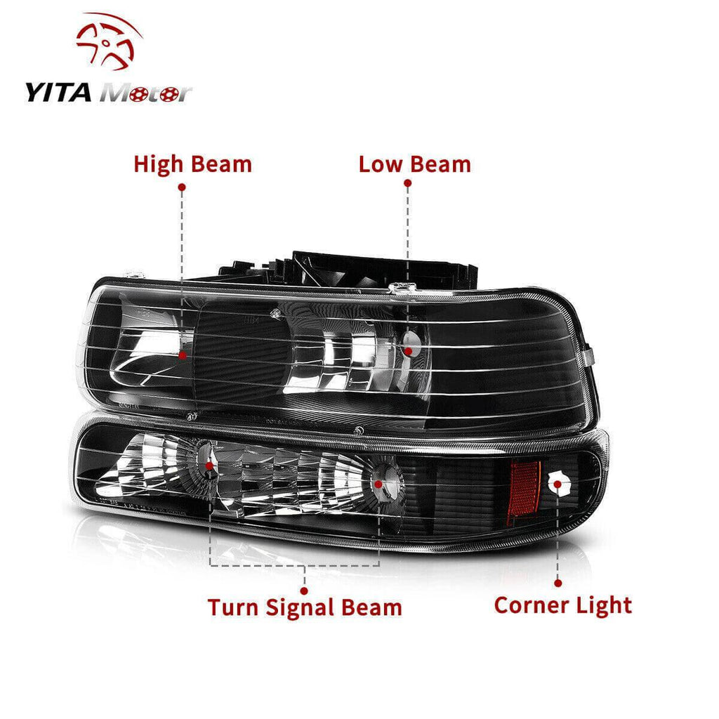 1999-2002 Chevy Silverado Headlights + LED Tail Lights