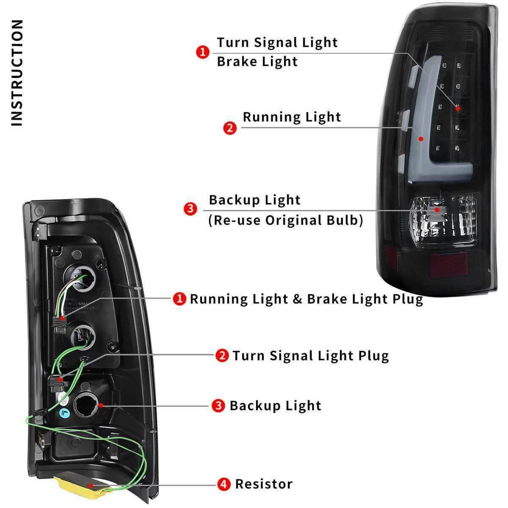 1999-2002 Chevy Silverado Headlights + LED Tail Lights