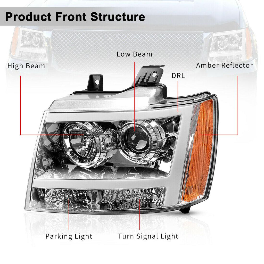 YITAMOTOR® 2007-2014 Chevy Suburban/Tahoe Headlight Assembly and Tail Lights Combo Set - YITAMotor