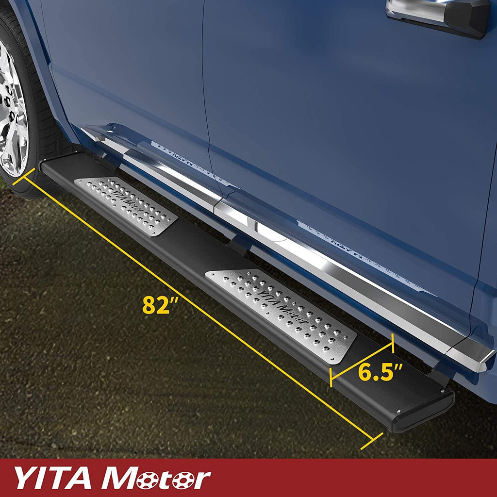 YITAMOTOR® 6.5" Running Boards For 09-18 Dodge Ram 1500, 10-22 2500 3500 Crew Cab (Incl. 19-23 Classic), Textured Black Nerf Bars/Side Steps